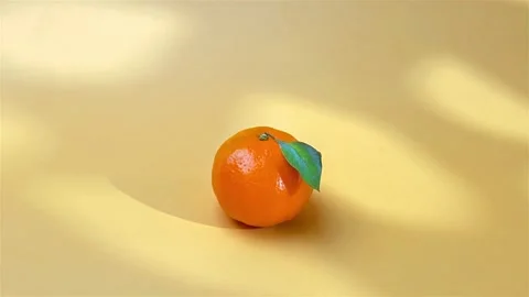 Mandarin tangerine stop motion animation magic video Stock Footage 255758653