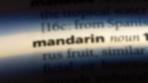 Mandarin word in a dictionary. Stock Footage 99563314