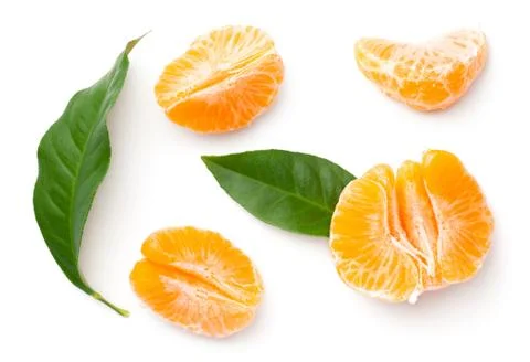 Mandarines Isolated On White Background Stock Photos
