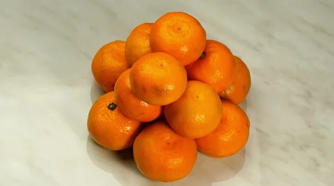 Mandarins in the form of a pyramid Video stock 45267884