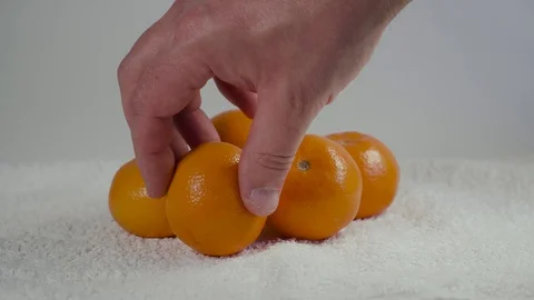 Mandarins lay the white background Stock Footage 127857655