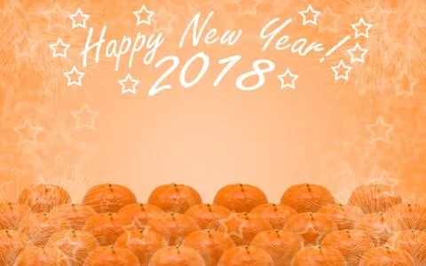 Mandarins on an orange background Stock Photos