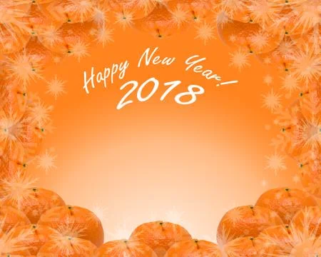 Mandarins on an orange background Foto stock