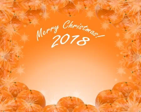 Mandarins on an orange background Stock Photos