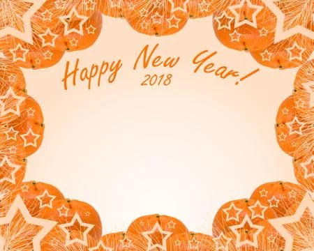 Mandarins on an orange background Stock Photos