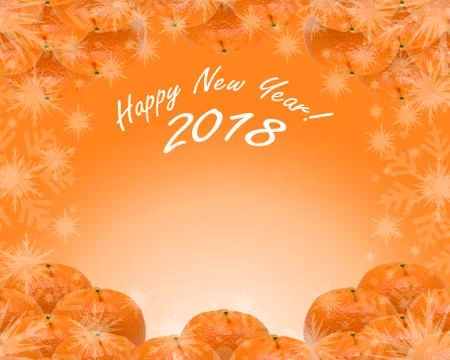 Mandarins on an orange background Foto stock