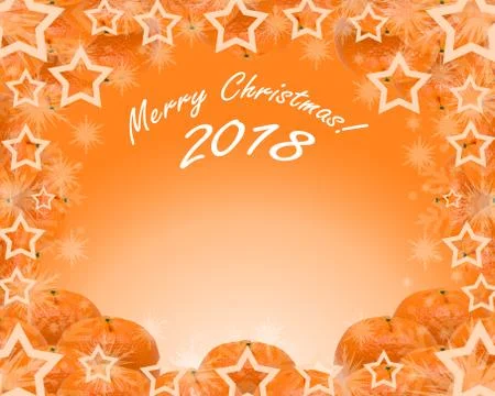 Mandarins on an orange background Stock Photos