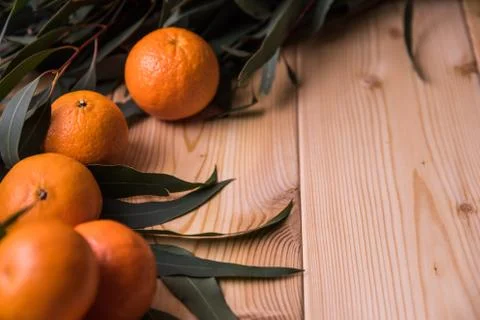 Mandarins on the table Stock Photos