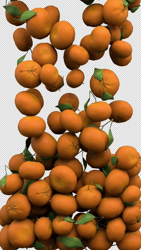 Mandarins transition – 3d render with alpha channel. Stock Footage 276891449