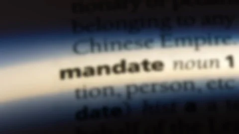 Mandate word in a dictionary. Stock Footage 99563322