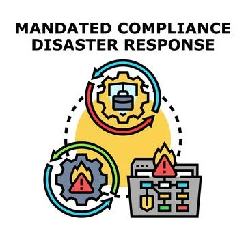Mandated compliance disaster response strategy loop Illustrazione stock