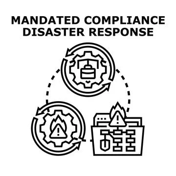 Mandated compliance disaster response strategy loop 스톡 일러스트