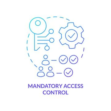 Mandatory access control blue gradient concept icon Illustrazione stock