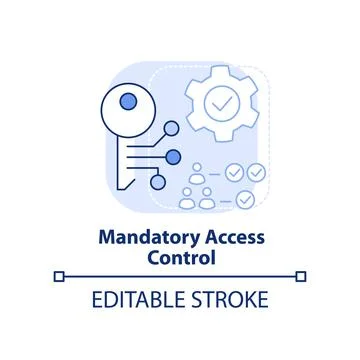 Mandatory access control light blue concept icon Stock Illustration