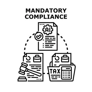 Mandatory compliance regulations for artificial intelligence and tax Stock Illustration