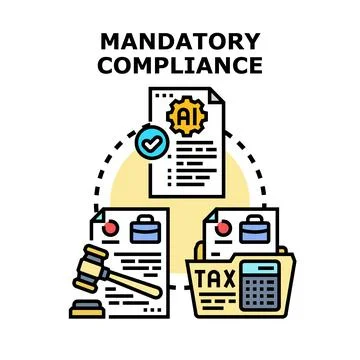 Mandatory compliance regulations for artificial intelligence and tax Illustrazione stock