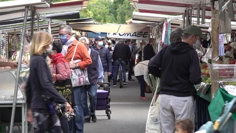 Mandatory face masks in Paris, second wave Covid-19 coronavirus France Europe Stock Footage 139694744