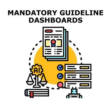 Mandatory guideline dashboards in artificial intelligence ethics Stock Illustration