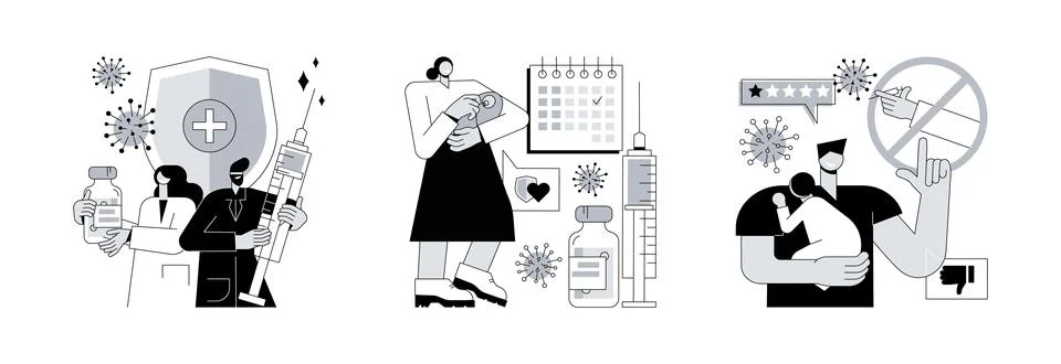 Mandatory immunization abstract concept vector illustrations. Stock Illustration