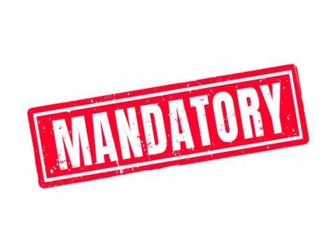 Mandatory red stamp style Stock Illustration