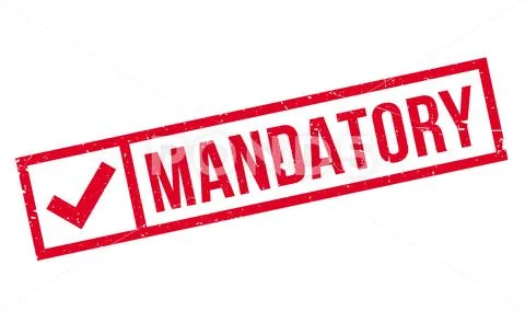 Mandatory rubber stamp Stock Illustration
