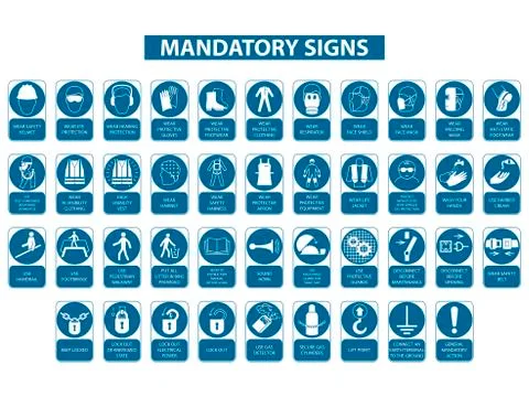 Mandatory signs Stock Illustration