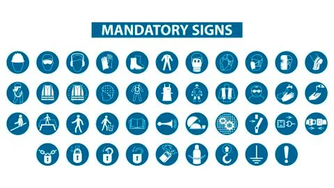 Mandatory signs Stock Illustration