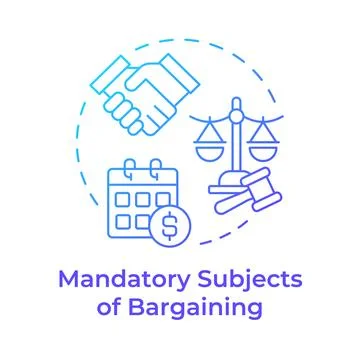 Mandatory subjects of bargaining blue gradient concept icon Stock Illustration