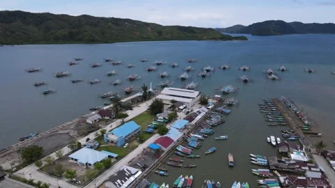 Mandeh Ship Pier. (Drone View 1) Stock Footage 245981593