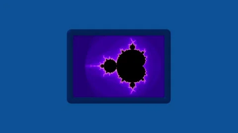 Mandelbrot set fractal displayed on a tablet. Mathematical mandelbrot set f.. Stock Footage 337568342