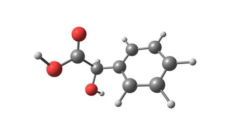 Mandelic acid molecular structure isolated on white Stock Illustration