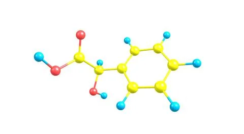 Mandelic acid molecular structure isolated on white Stock Illustration