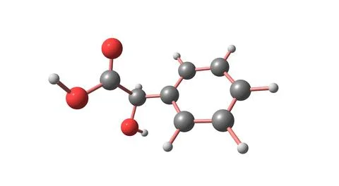 Mandelic acid molecular structure isolated on white Stock Illustration