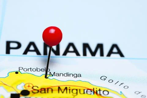 Mandinga pinned on a map of Panama Stock Photos