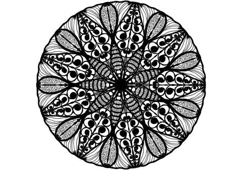 Mandlal line art,basic pattern,circle zentangle pattern design. Stock-Illustration