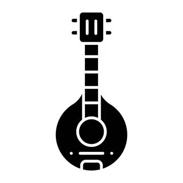 Mandolin Glyph Icon Illustrazione stock