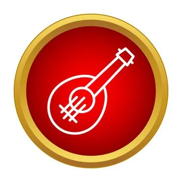 Mandolin musical instrument string folk icon illustration イラスト素材