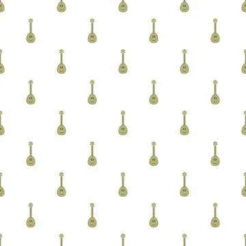Mandolin string instrument repeating musical pattern background Illustrazione stock