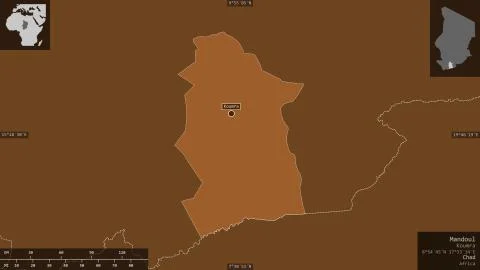Mandoul, Chad. Patterned solids with lakes and rivers イラスト素材