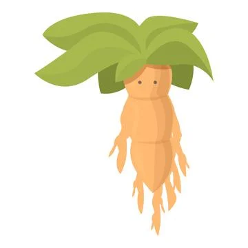 Premium Vector  Illustration of a cute cartoon magical forest mandrake  root. blue fairytale monster with leaves, precious stones and folk ornament  on a white background