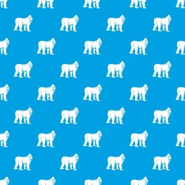 Mandrill monkey pattern seamless blue イラスト素材