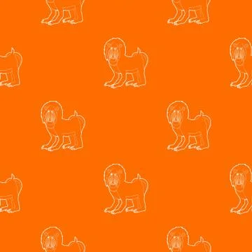 Mandrill pattern orange Stock Illustration