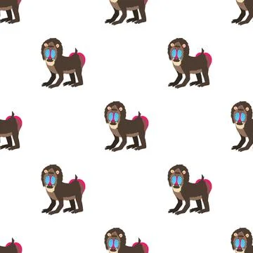 Mandrill pattern seamless vector 스톡 일러스트