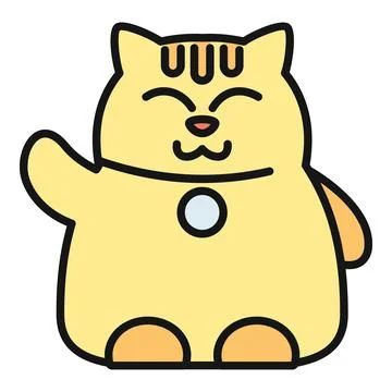 Maneki neko beckoning cat inviting fortune and luck Stock Illustration