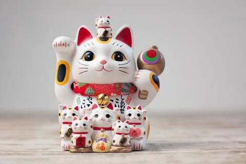 Maneki Neko cat Stock Photos