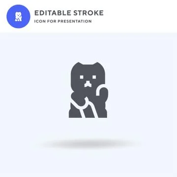Maneki Neko icon vector, filled flat sign, solid pictogram isolated on white Stock Illustration