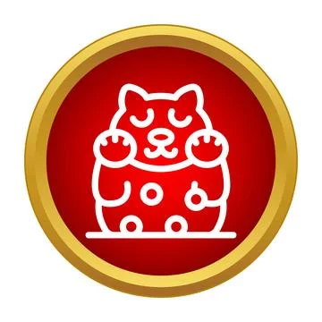 Maneki neko lucky cat bringing fortune and good luck Stock Illustration