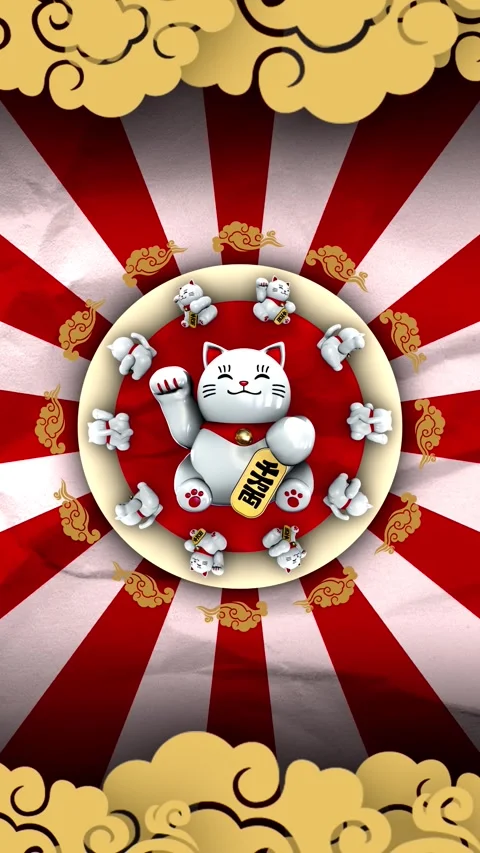 Maneki Neko (Vertical) Background Видео 344090159