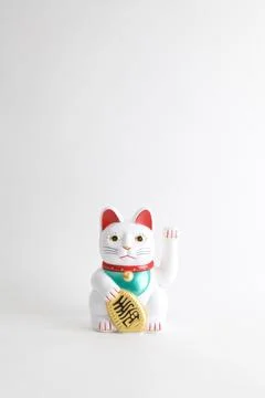 Maneki-neko white Stock Photos