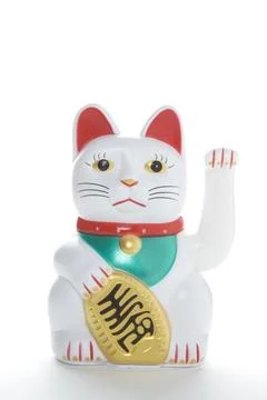Maneki-neko white Stock Photos